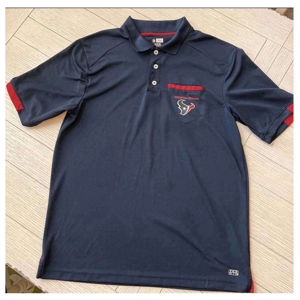 NFL Team Apparel Houston Texans Men's Polo Shirt Short Sleeve Cool Technology L